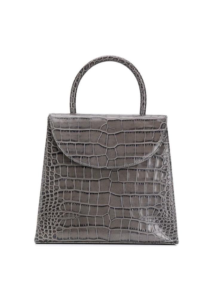 By Far Crocodile Effect Tote - Grey