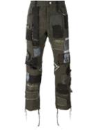 Heikki Salonen Fully Patched Cropped 5 Pocket Jean, Men's, Size: Medium, Green, Cotton/wool