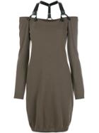 Moschino Suspenders Knitted Dress - Green