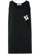 Msgm Logo Print Vest Top - Black