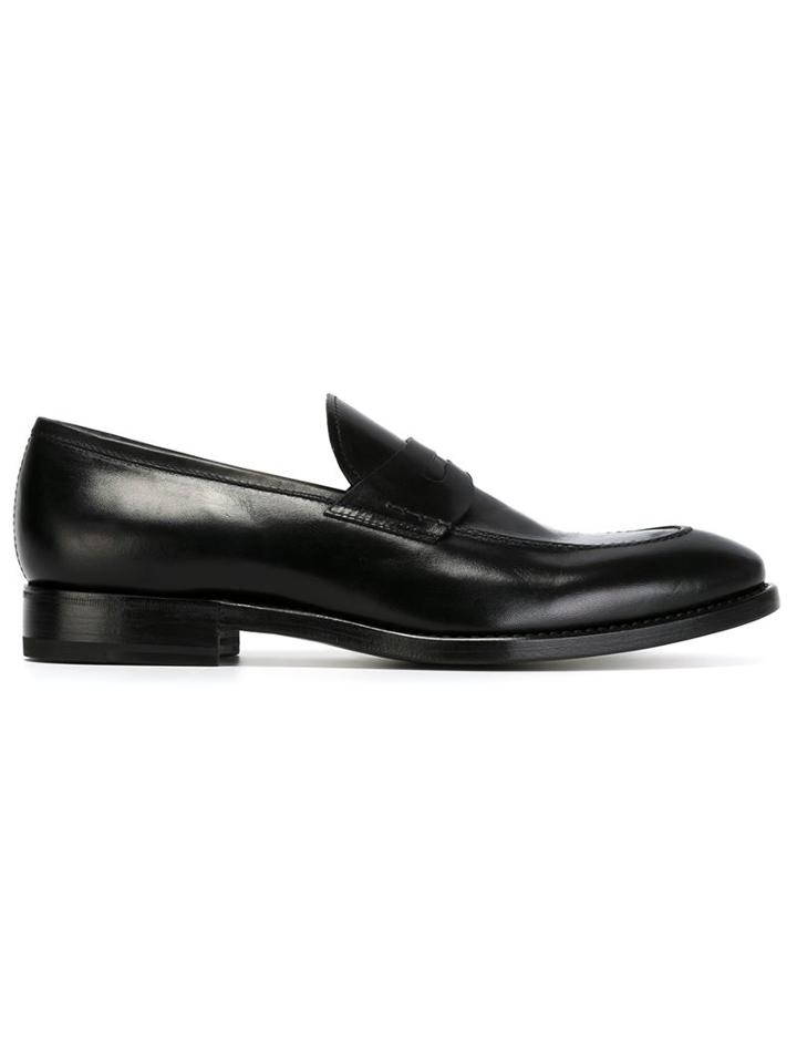 Henderson Baracco Classic Penny Loafers, Men's, Size: 43.5, Black, Calf Leather/leather