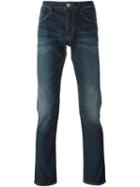Armani Jeans Stonewash Effect Slim Fit Jeans, Men's, Size: 36, Blue, Cotton/spandex/elastane