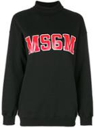 Msgm - Roll Neck Sweatshirt - Women - Cotton - S, Black, Cotton