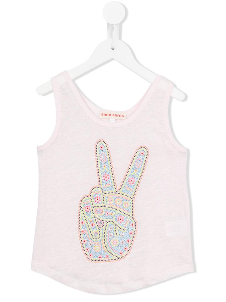 Anne Kurris Marcel Peace Tank, Girl's, Size: 12 Yrs, Pink/purple