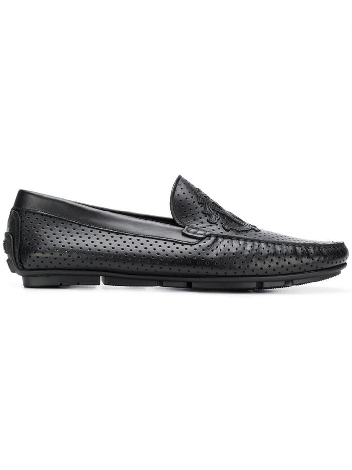 Roberto Cavalli Perforated Loafers - Black