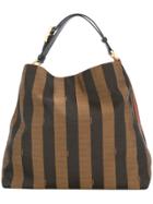 Fendi Vintage Pequin Pattern Tote Bag - Brown
