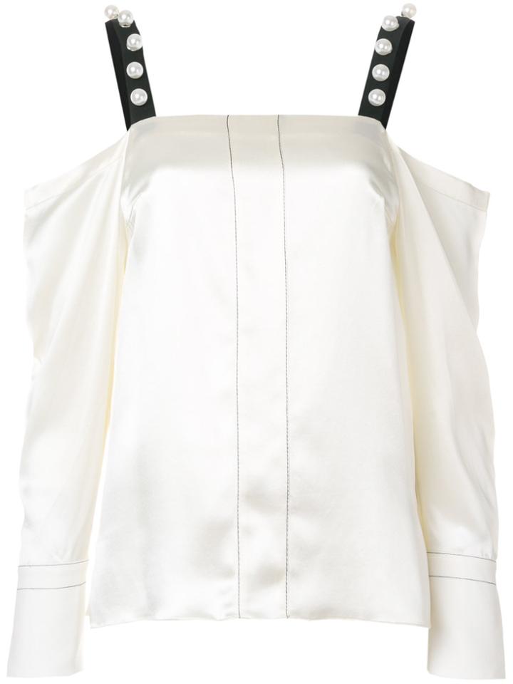 3.1 Phillip Lim Embellished Cold-shoulder Blouse - White