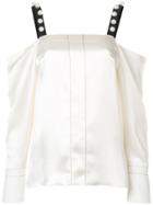 3.1 Phillip Lim Embellished Cold-shoulder Blouse - White