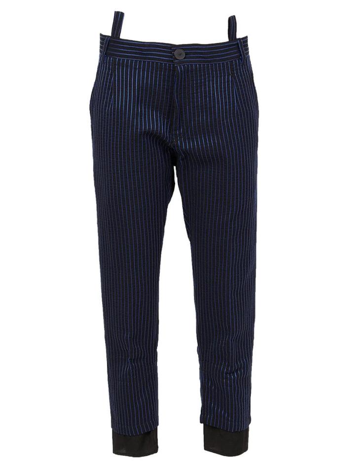 Haider Ackermann Cropped Pinstripe Trousers - Black