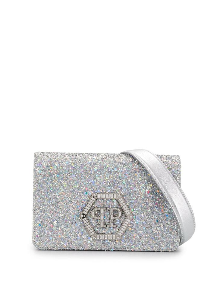 Philipp Plein Crystal Clutch - Silver
