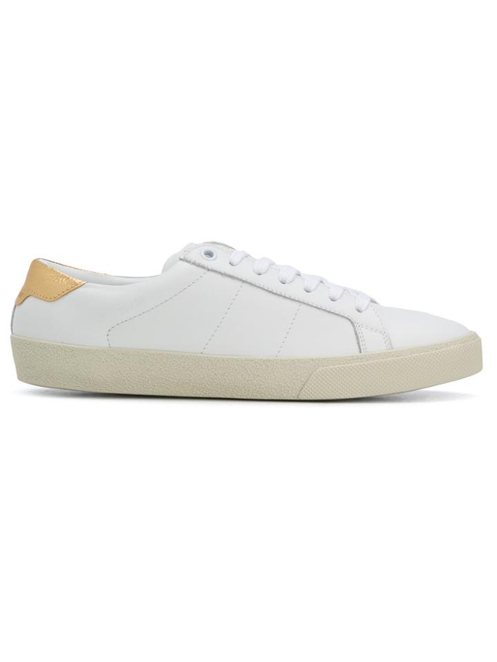 Saint Laurent Flat Lace-up Sneakers - White