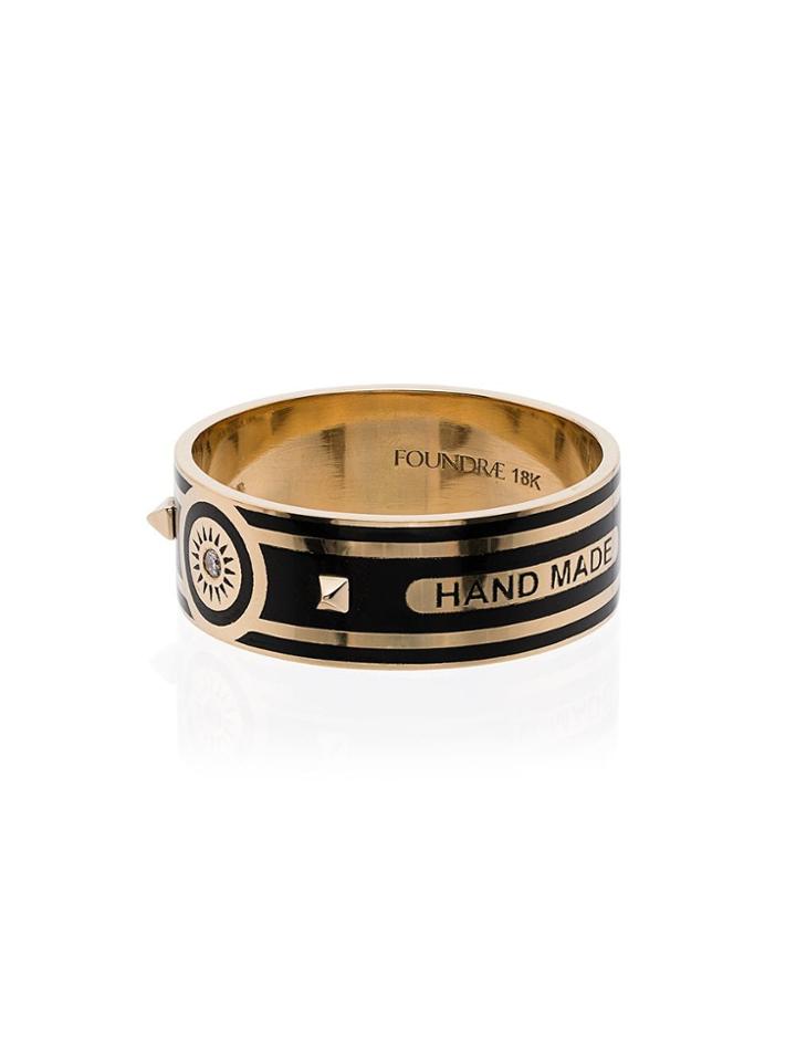 Foundrae 18k Yellow Gold Sun Wide Diamond Ring