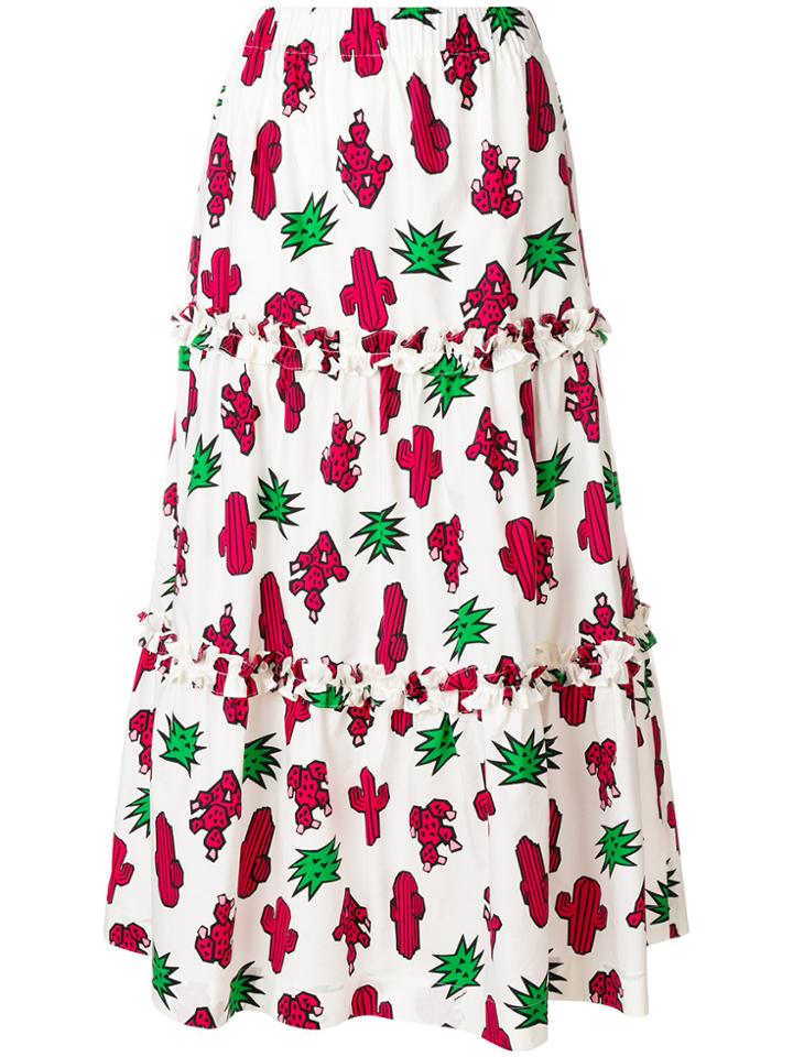 P.a.r.o.s.h. Tiered Maxi Skirt - White