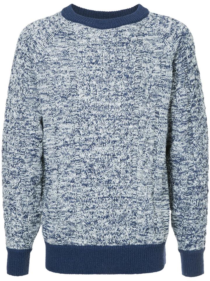 H Beauty & Youth Textured Knit Sweater - Blue