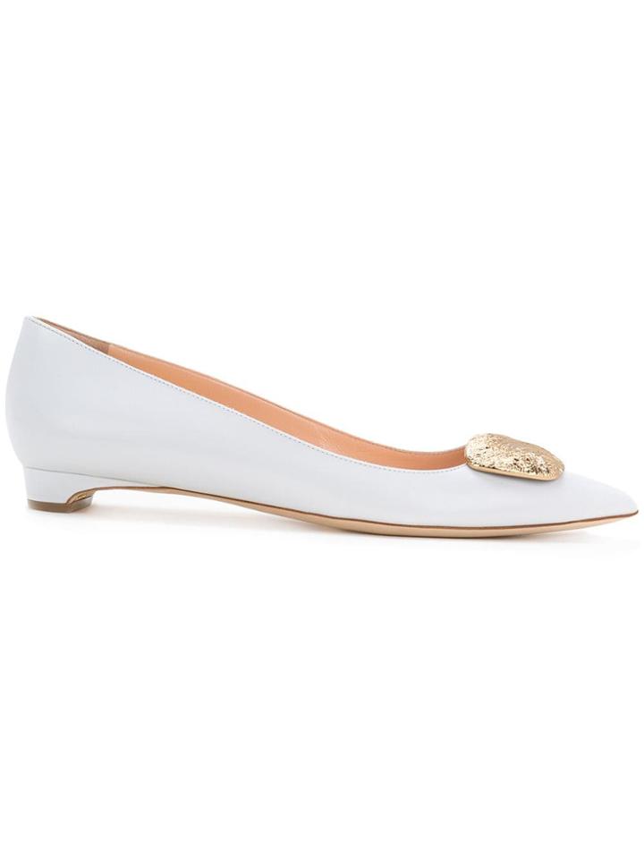 Rupert Sanderson Annette Pebble Ballerinas - White