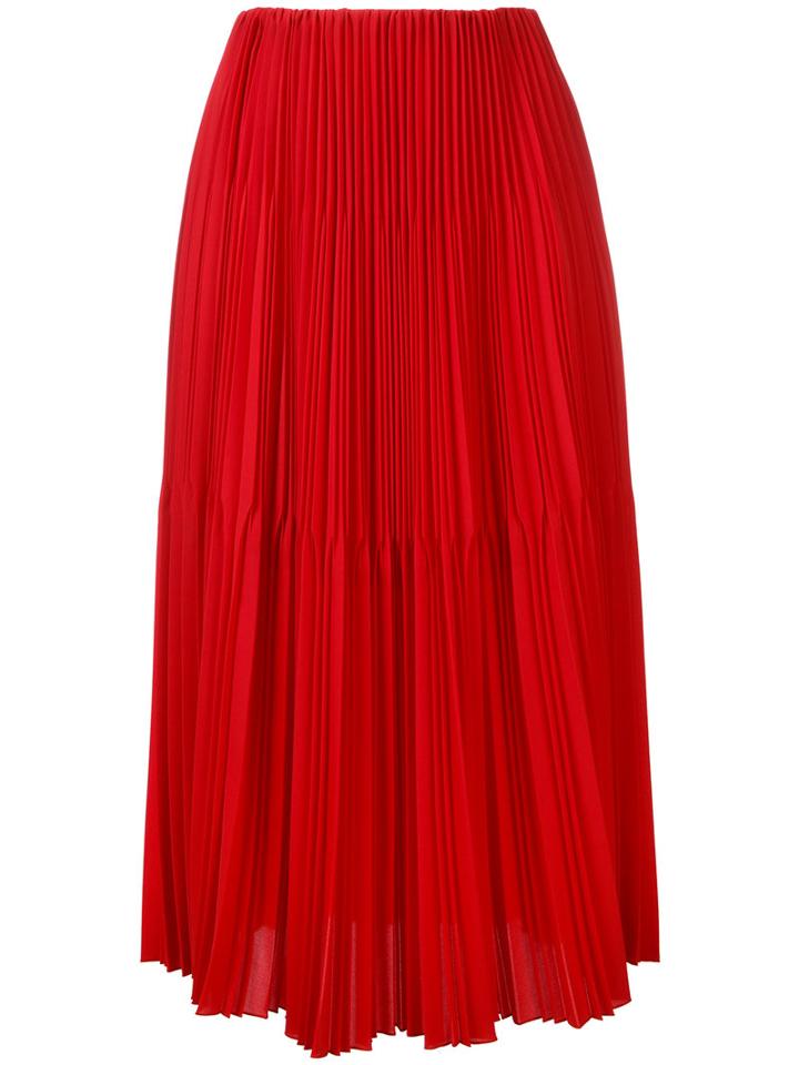 Astraet Midi Pleated Skirt, Size: 1, Red, Polyester