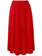 Astraet Midi Pleated Skirt, Size: 1, Red, Polyester