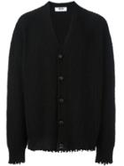 Msgm Frayed Cardigan, Men's, Size: Medium, Black, Wool/polyamide