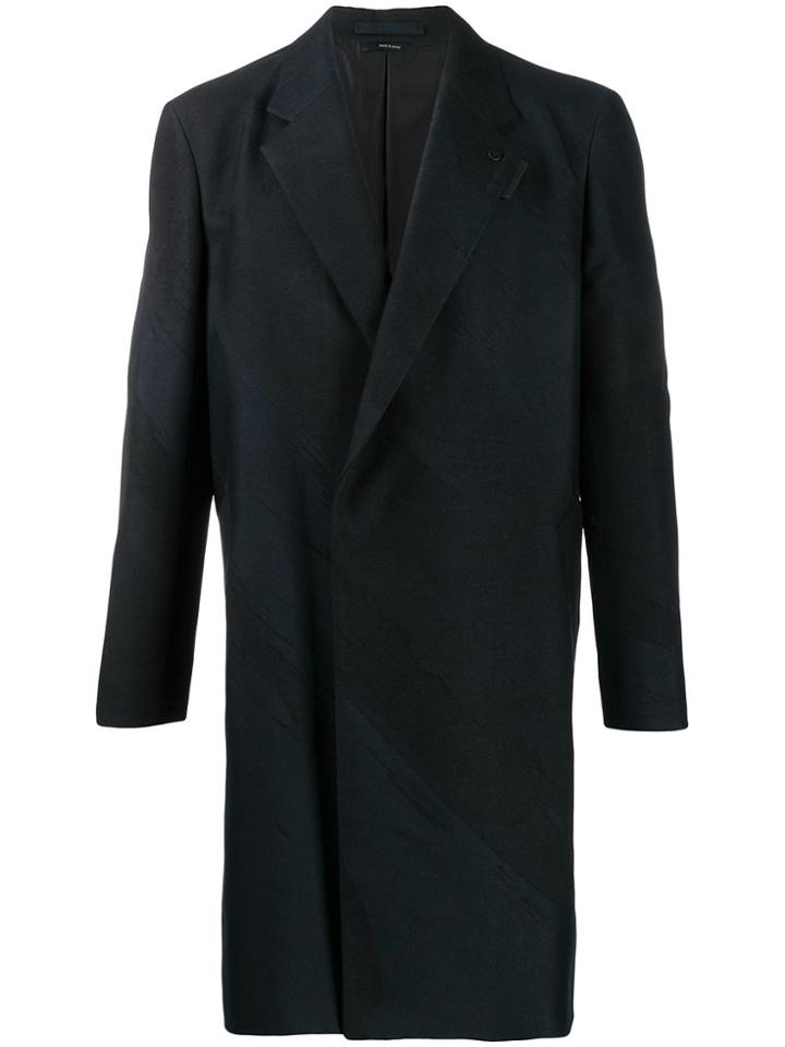Issey Miyake Contrast Double-breasted Coat - Black