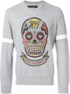 Hydrogen Printed Skull Sweatshirt, Men's, Size: L, Grey, Cotton