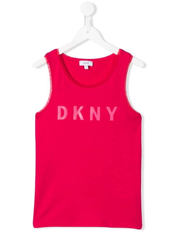 Dkny Kids Teen Logo Print Tank Top - Pink