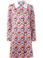 Mary Katrantzou 'damask' A-line Coat, Women's, Size: 12, Pink/purple, Silk/cotton