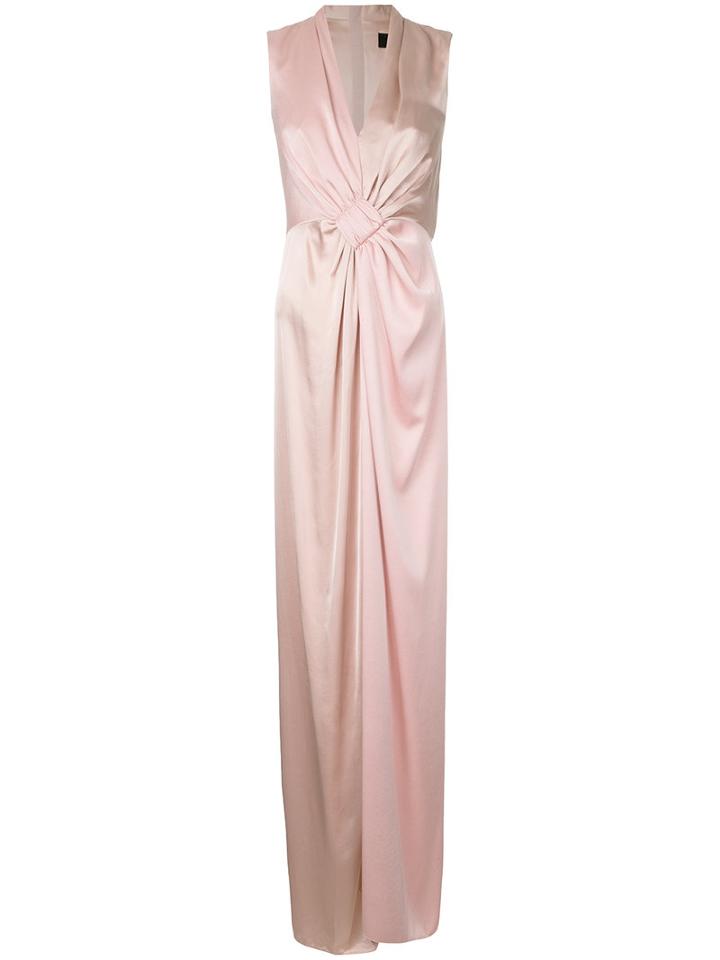 Paule Ka - Contrast Woven Column Dress - Women - Polyester/triacetate - 42, Pink/purple, Polyester/triacetate