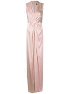 Paule Ka - Contrast Woven Column Dress - Women - Polyester/triacetate - 42, Pink/purple, Polyester/triacetate