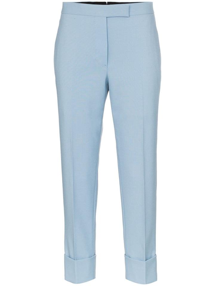 Thom Browne Slim-fit Cropped Wool-blend Trousers - Blue