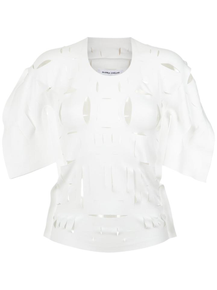 Gloria Coelho Cut Out Details Blouse - White