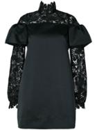 No21 - Lace Trim Dress - Women - Polyester - 42, Black, Polyester