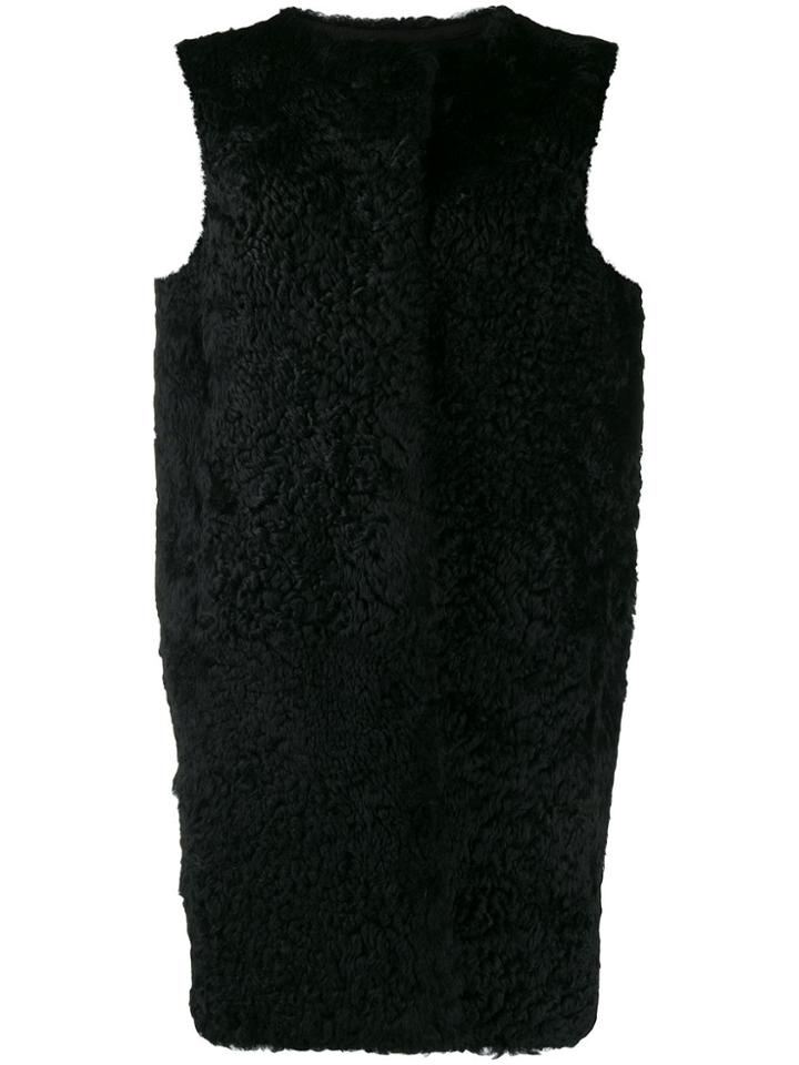 Yves Salomon Collarless Gilet - Black