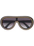 Stella Mccartney 'falabella' Trim Aviator Sunglasses, Women's, Black, Acetate/metal (other)