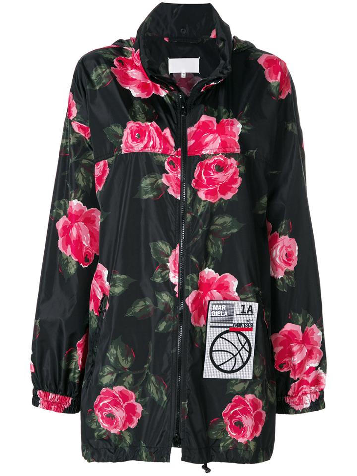 Maison Margiela Floral-print Windbreaker - Black