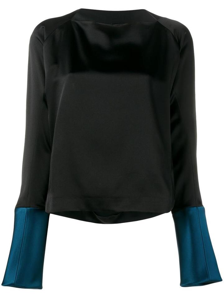 Haider Ackermann Contrast Cuff Blouse, Women's, Size: 40, Black, Acetate/rayon