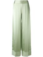 Maison Margiela - Wide-leg Trousers - Women - Viscose - 38, Green, Viscose