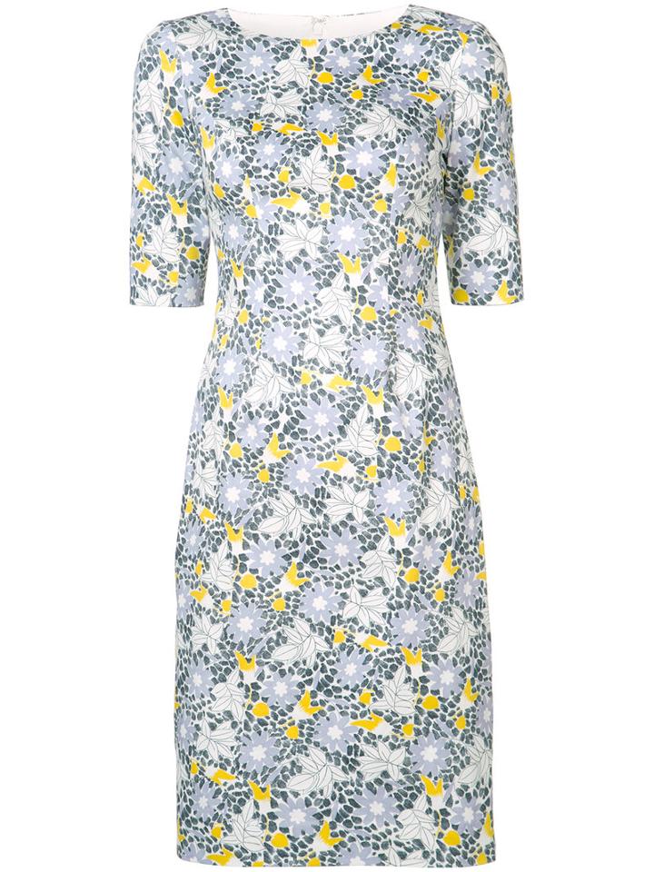 Carolina Herrera - Floral Etched Pencil Dress - Women - Cotton/spandex/elastane - 12, Yellow, Cotton/spandex/elastane