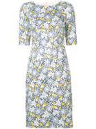 Carolina Herrera - Floral Etched Pencil Dress - Women - Cotton/spandex/elastane - 12, Yellow, Cotton/spandex/elastane