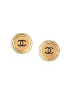 Chanel Vintage Cc Big Round Earrings - Gold