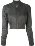 Rick Owens Drkshdw - Fitted Cropped Jacket - Women - Polyamide - L, Grey, Polyamide