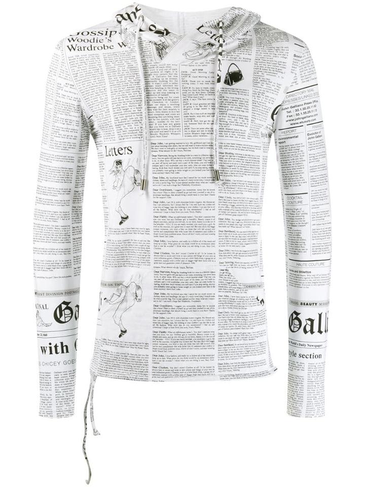 John Galliano Pre-owned Printed Slim Hoodie - White