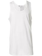 Y-3 Asymmetric Three Stripes Tank Top - White