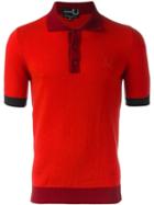 Raf Simons X Fred Perry Colour Block Polo Shirt, Men's, Size: 40, Red, Wool