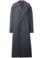 Yohji Yamamoto Concealed Fastening Mid Coat, Women's, Size: Xs, Grey, Cupro/wool