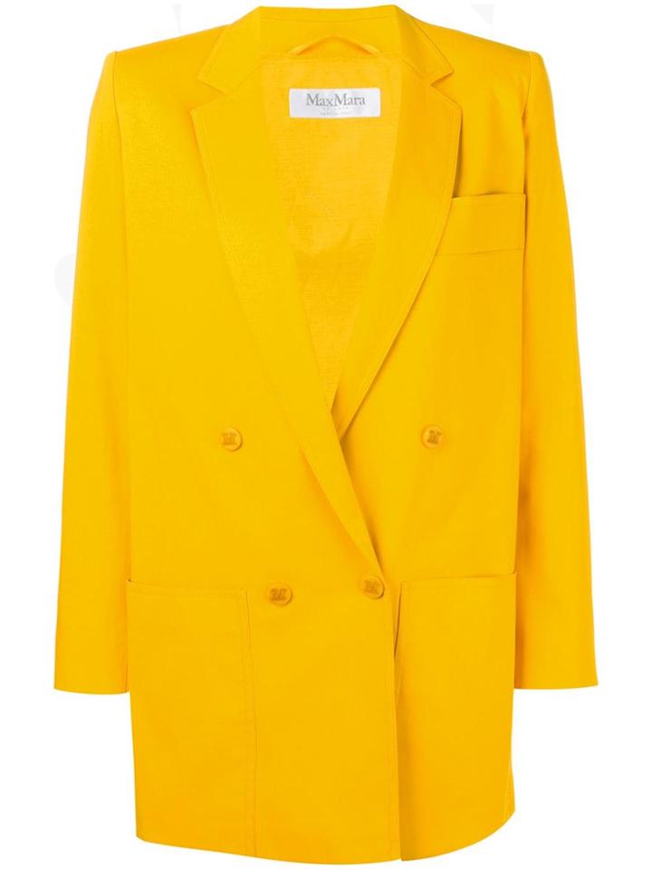 Max Mara Double Breasted Blazer - Yellow