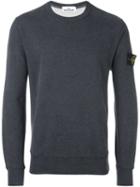 Stone Island Crew Neck Sweatshirt, Men's, Size: Large, Grey, Cotton