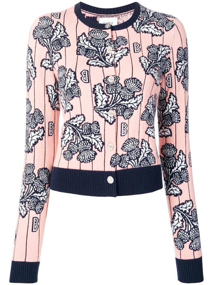 Barrie Cashmere Intarsia Cardigan - Pink