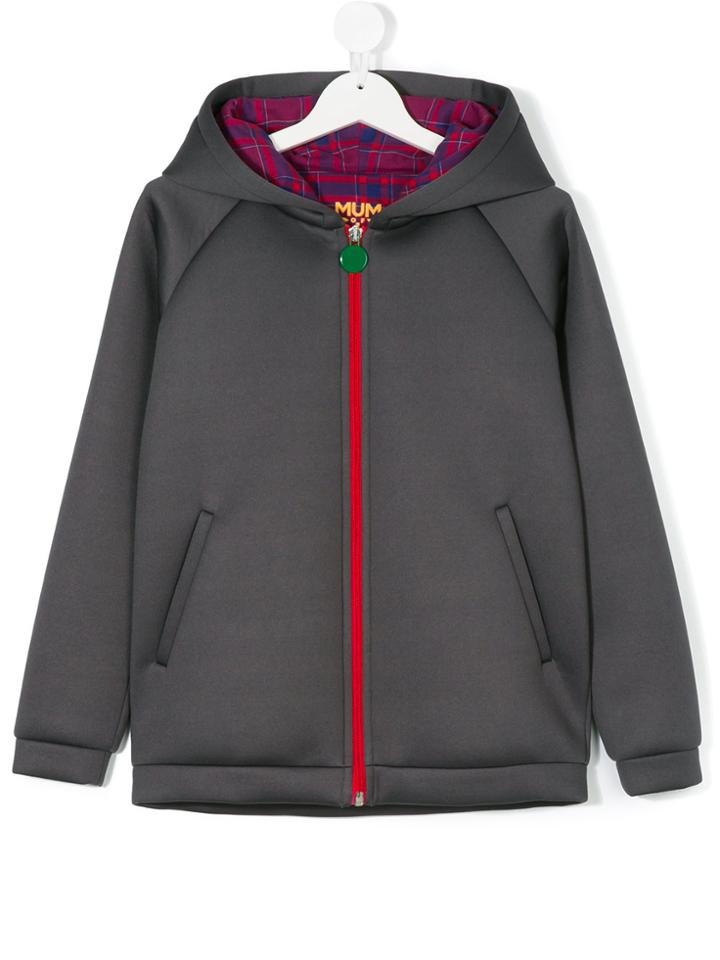Mumofsix Robot Print Hooded Jacket - Grey