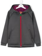 Mumofsix Robot Print Hooded Jacket - Grey