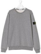 Stone Island Junior Teen Round Neck Sweatshirt - Grey